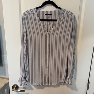 T Tahari Blue and Pink Striped Shirt